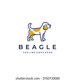 Beagle Dog Monoline Logo Design Vector