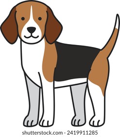 Beagle dog. Pet animal. Vector illustration in flat style.