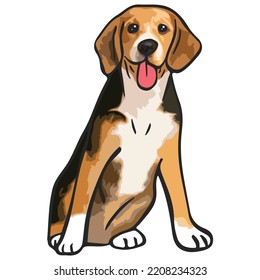 Beagle Dog Pet Colored Drawing