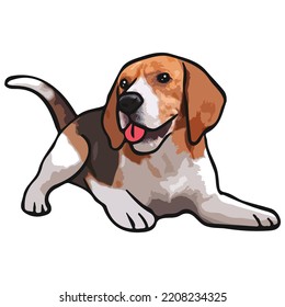 Beagle Dog Pet Colored Drawing