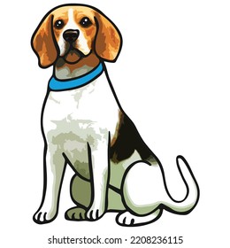 Beagle Dog Pet Colored Drawing