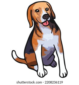 Beagle Dog Pet Colored Drawing