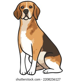 Beagle Dog Pet Colored Drawing