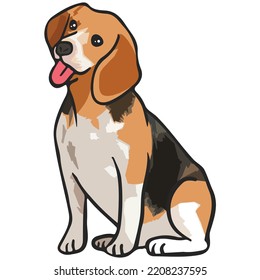 Beagle Dog Pet Colored Drawing