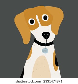 A beagle dog portrait. Vector illustration.