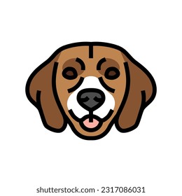 beagle dog puppy pet color icon vector. beagle dog puppy pet sign. isolated symbol illustration