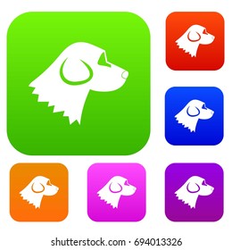 Beagle dog set icon in different colors isolated vector illustration. Premium collection
