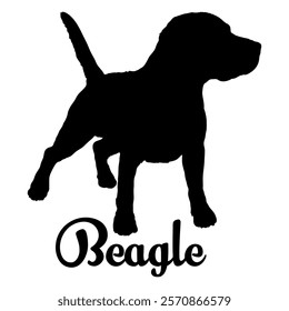 Beagle dog silhouette, dog breeds, logo, vector, silhouette,  animal, illustration, icon, sign, design, black, symbol, pet, love
