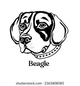 Beagle Dog silhouette. Dog face Dog monogram, Breed of dogs