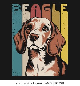 Beagle Dog Tshirt Design Vintage Vector
