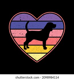 Beagle dog, Valentines day, Retro vintage dog, dog breed.