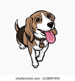 Beagle Dog Vector Cartoon Illustration Clipart