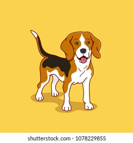 Beagle Dog Vector Illustration Stock Vector (Royalty Free) 1078229855 ...