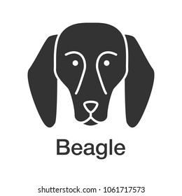 Beagle glyph icon. Hound dog breed. Silhouette symbol. Negative space. Vector isolated illustration