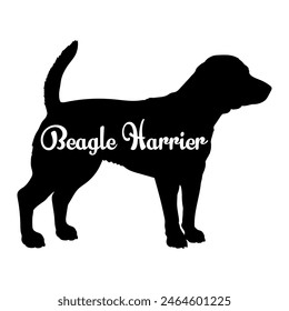 Beagle Harrier Dog silhouette dog breeds logo dog monogram vector