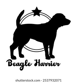 Beagle Harrier dog silhouette,  dog, dog breeds, logo, vector, silhouette, logo design, animal, illustration, icon, sign, design, black,  symbol, pet