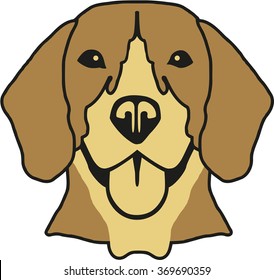 Beagle head in 3 colors