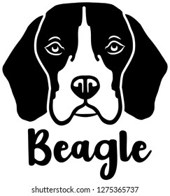 Beagle head black with name