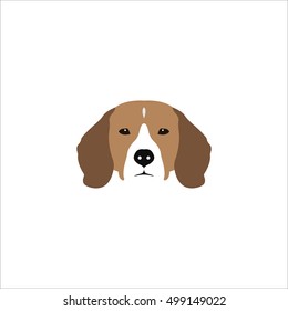 Beagle head isolated on white background. Purebred dog vector illustration. 