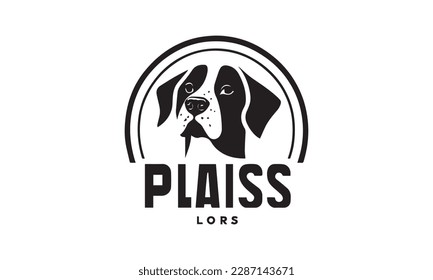 Beagle head logo black with dog style sign and symbol design vector template 
