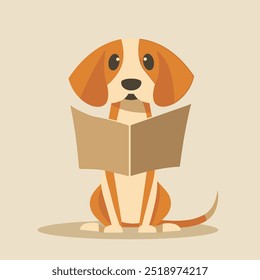 a Beagle holding a map