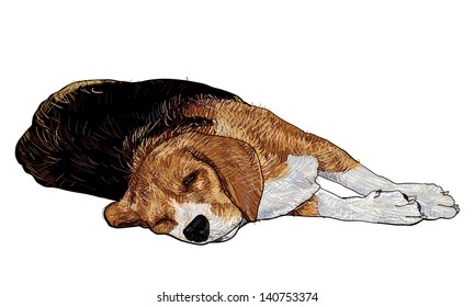寝る 犬 のイラスト素材 画像 ベクター画像 Shutterstock