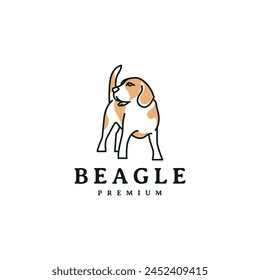 Beagle logo design with monoline  2