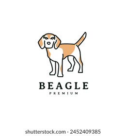 Beagle logo design with monoline  3