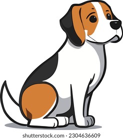 Beagle puppy dog Cartoon dog character. Sleeping corgi dogs poses, pedigree dog fitness sport exercise and relaxing pet yoga pose isolated vector