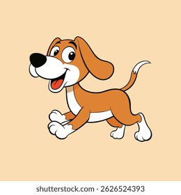 Beagle Puppy Dog Running Playing Clipart Vector Art, Icons, and Graphics for Free Download