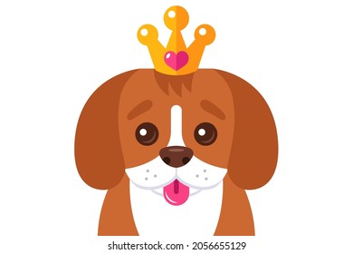 Beagle puppy head on a white background. flat vector illustration.