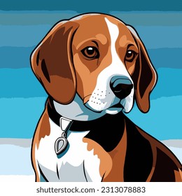 Beagle puppy. Vector illustration of a beagle puppy.