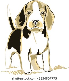 Beagle Puppy Vector Illustration. Dog isolated. 