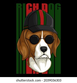 Beagle rich dog vector illustration for your company or brand