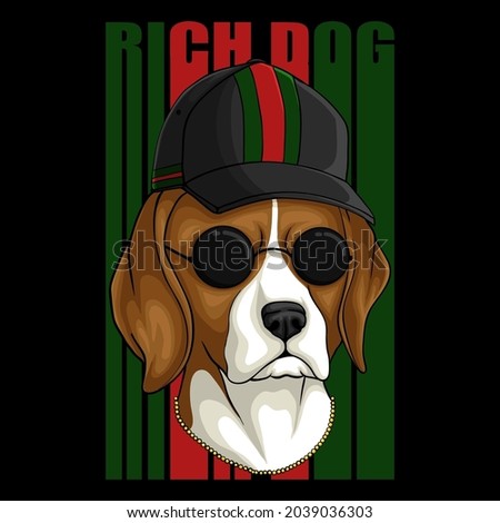 Beagle rich dog vector illustration for your company or brand
