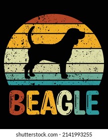 Beagle silhouette vintage and retro t-shirt design svg
