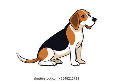 beagle sitting vector clip art