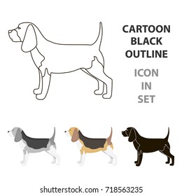 Beagle vector icon in cartoon style for web