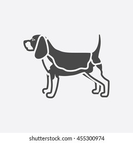 Beagle vector illustration icon in black simple design