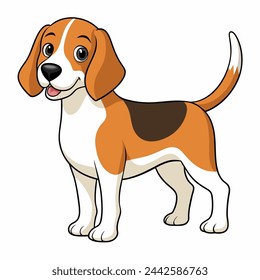 Beagle vector illustration isolated on white background in cartoon style