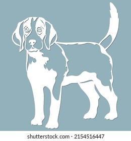 Beagle - vector isolated illustration for laser cutting...