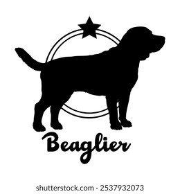 Beaglier perro silueta, perro, razas de perro, logotipo, Vector, silueta, diseño del logotipo, animal, ilustración, icono, signo, diseño, negro, símbolo, mascota