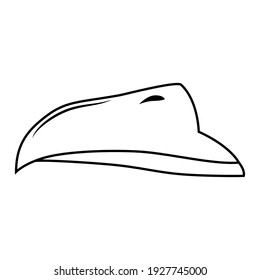 Beak of bird vector design. Outline illustration isolated on white background.