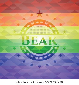 Beak lgbt colors emblem. Vector Illustration. Mosaic.
