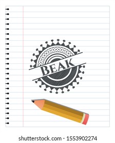 Beak pencil strokes emblem. Vector Illustration. Detailed.