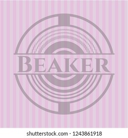 Beaker badge with pink background