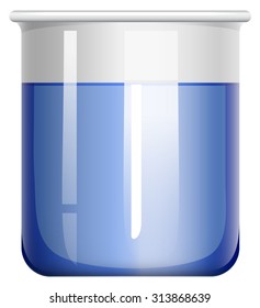 Beaker with blue substance illustration
