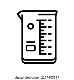 beaker chemical glassware lab line icon vector. beaker chemical glassware lab sign. isolated contour symbol black illustration