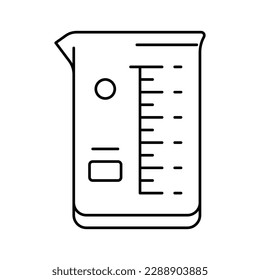 beaker chemical glassware lab line icon vector. beaker chemical glassware lab sign. isolated contour symbol black illustration