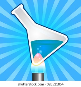 beaker with chemical portion and heating 